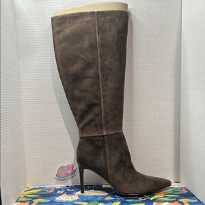 Nine West Richy Wide Calf Boot In Dark Brown Size 12
